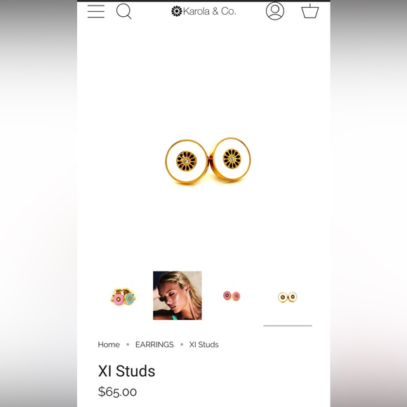 Karola and Co studs earrings. - Picture 2 of 3